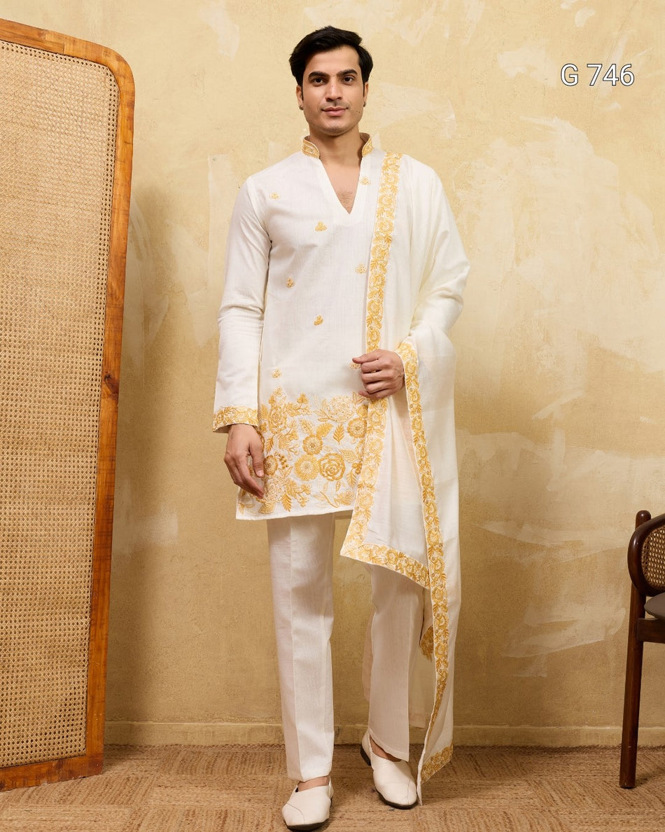 Luxurious Viscose Silk Kurta with Royal Appeal G 746