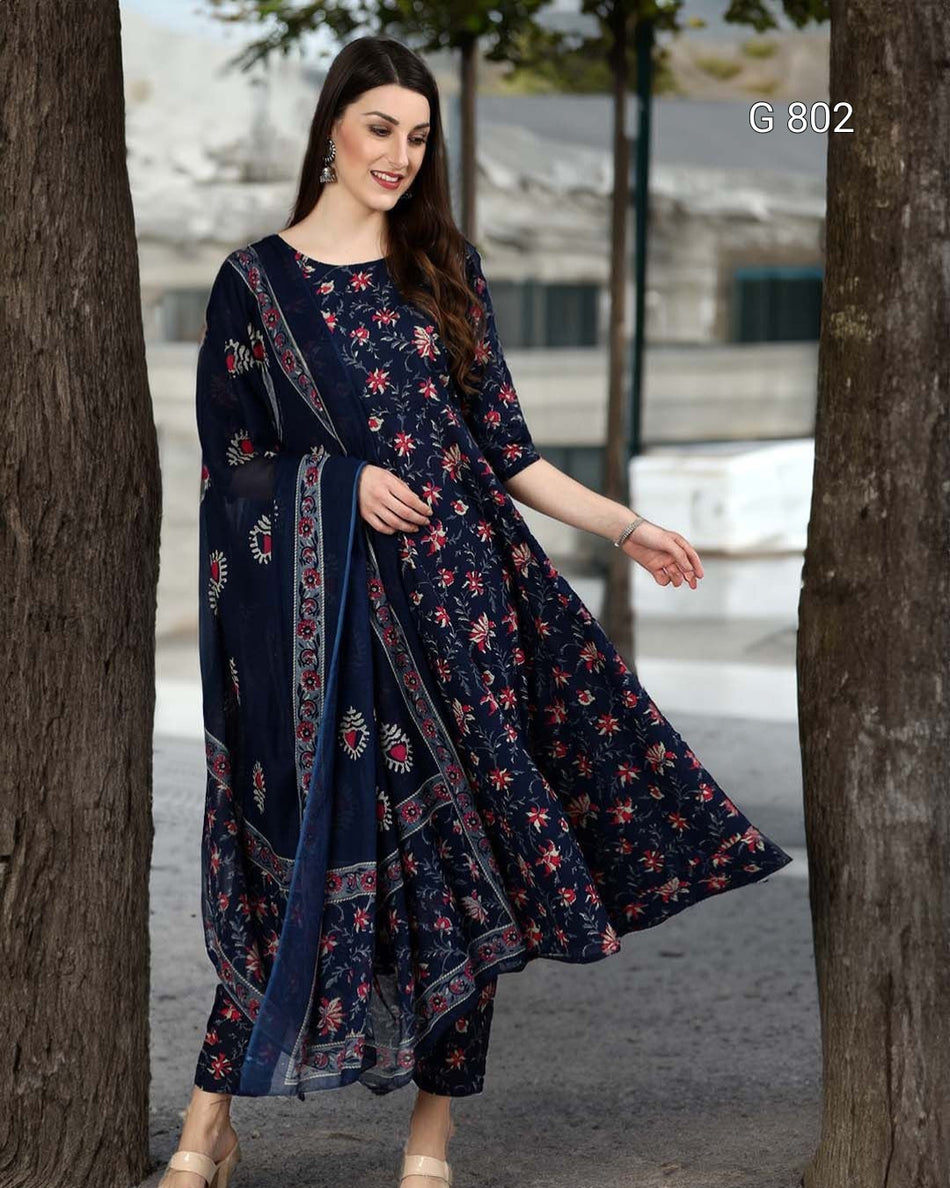 Readymade Rayon Kurti Pant Dupatta Collection G 802