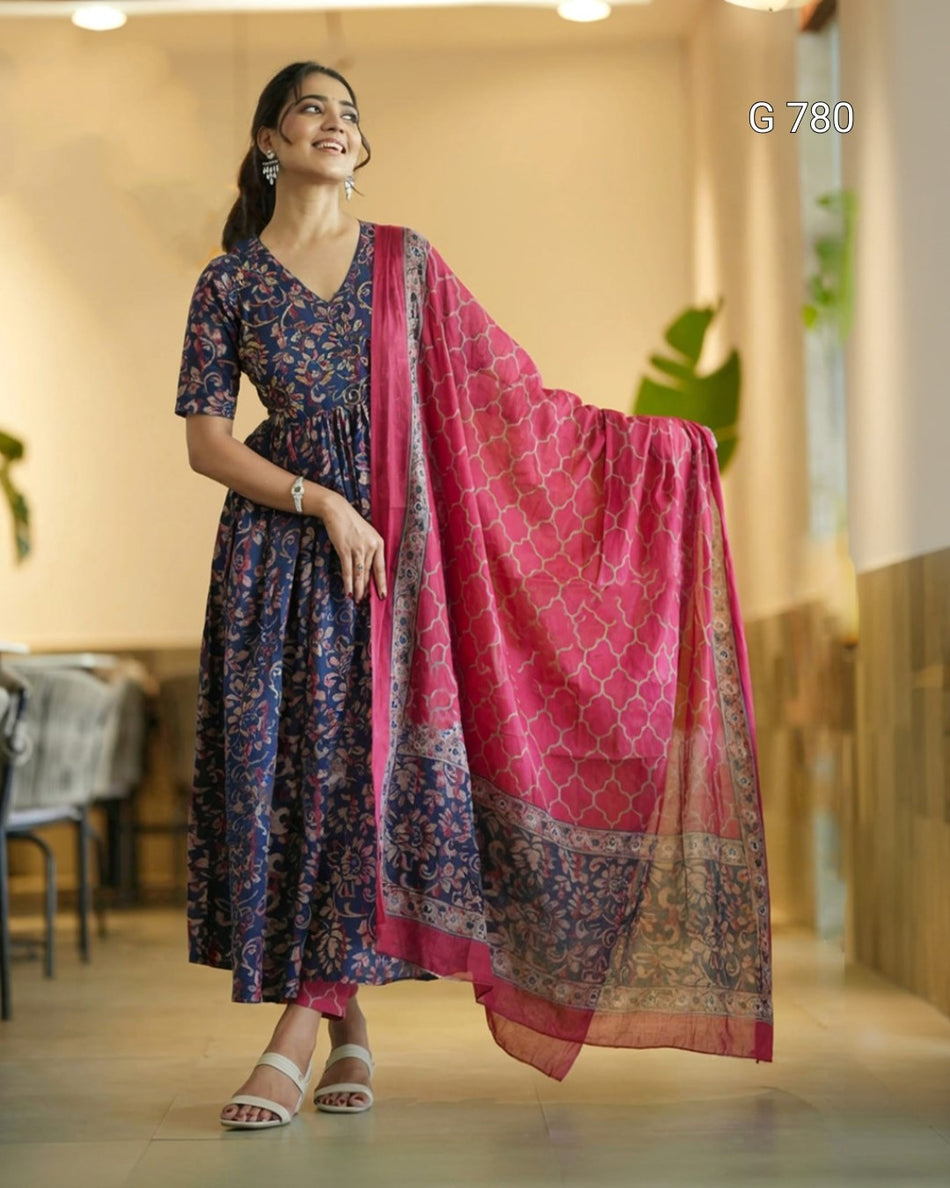 Printed Rayon Suit Set for Women | Elegant Everyday Ethnic Wear - G 780