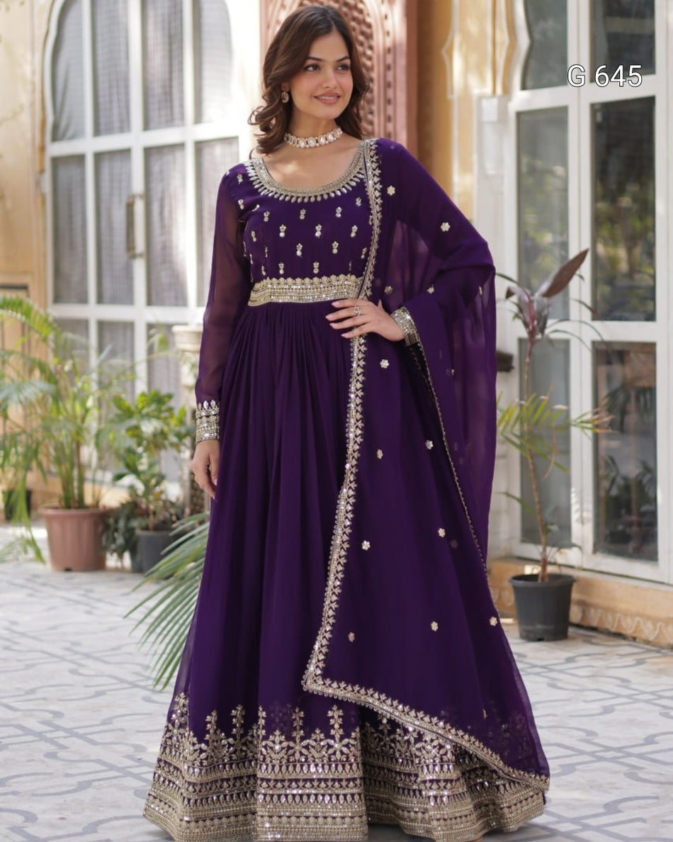 Premium Designer Gown Dupatta Collection for Festivities G 645