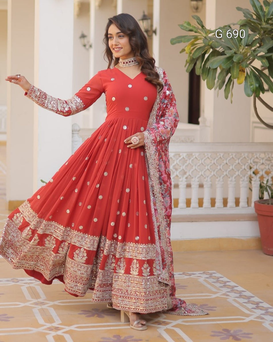 Luxurious Embroidered Gown for Special Occasions G 690