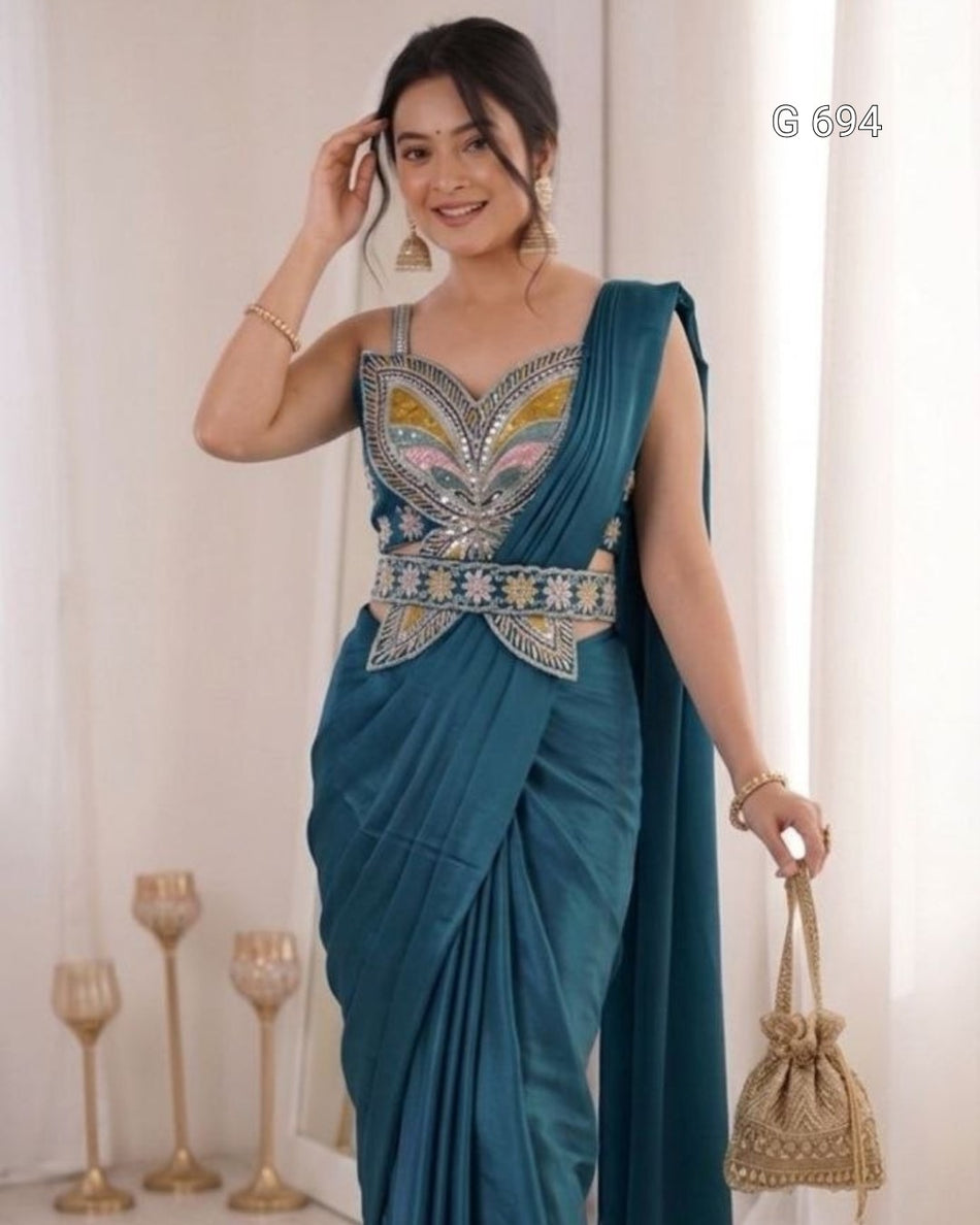 Fashionable Ready To Wear Saree with Elegance G 694