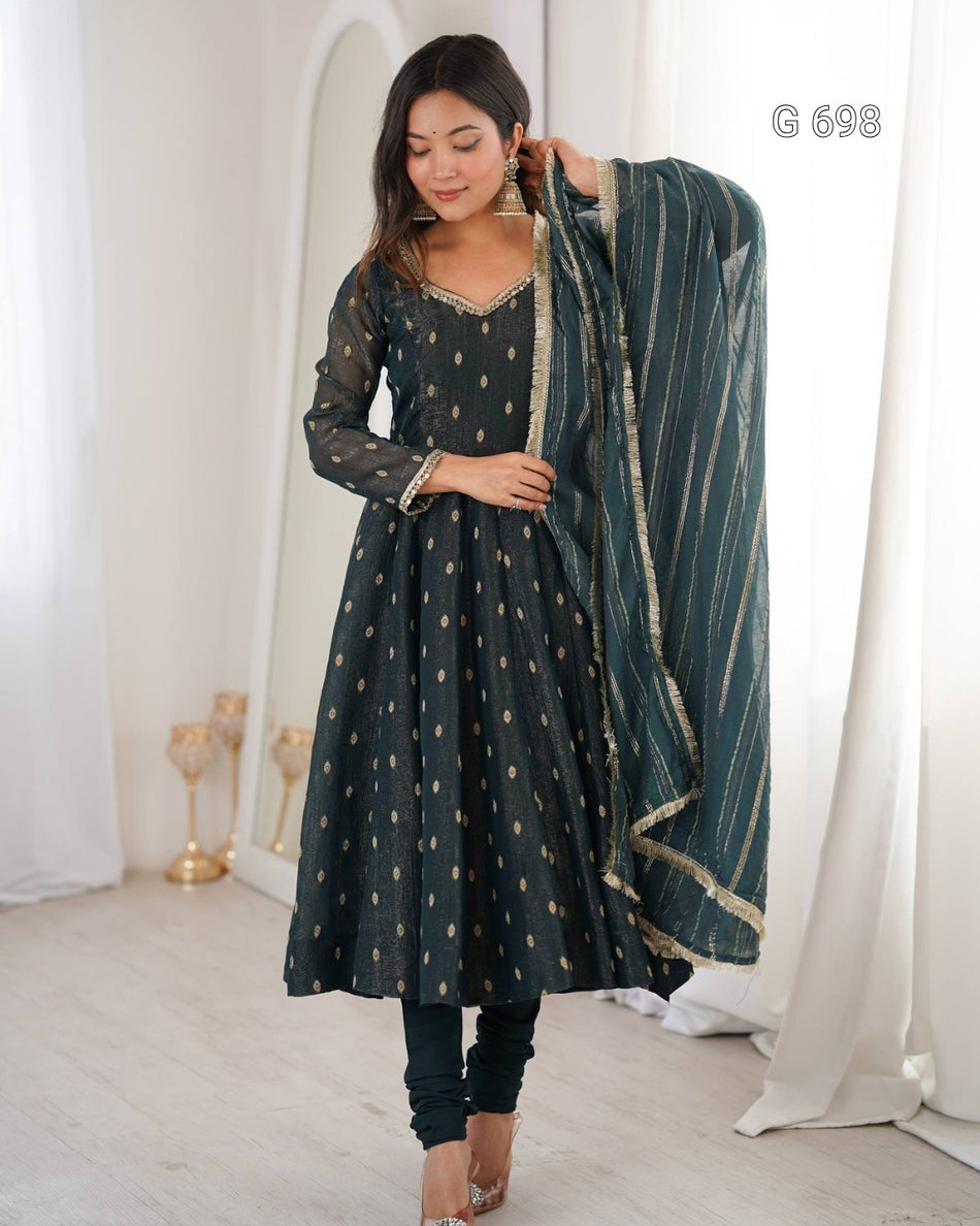 Graceful Three Piece Anarkali for Special Occasions G 698