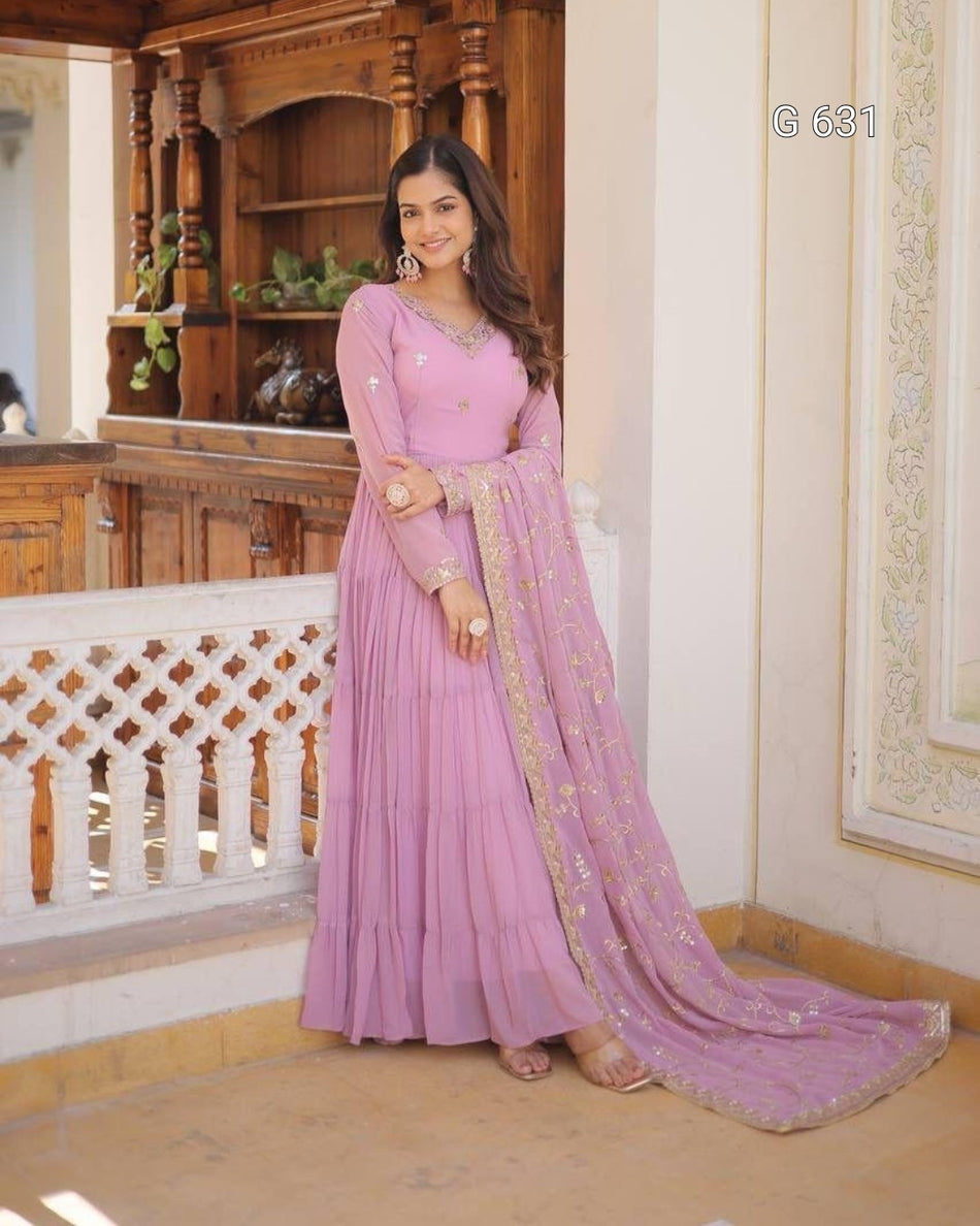 Luxurious Embroidered Gown for Wedding Party Wear - G631