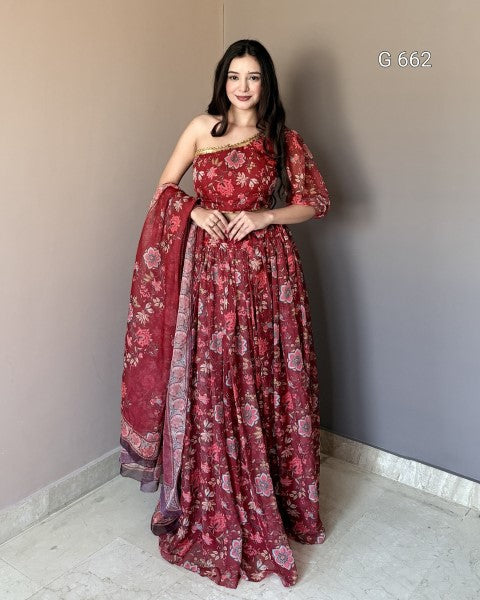 Beautiful Floral Lehenga with Elegant Ethnic Appeal G 662