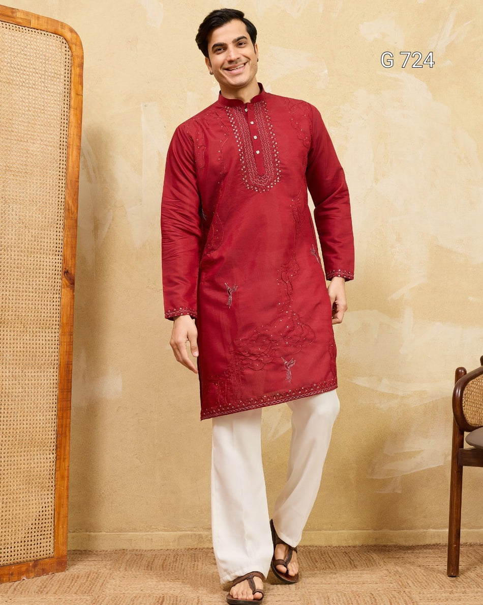 Graceful Ethnic Kurta with Timeless Festive Charm - G 724