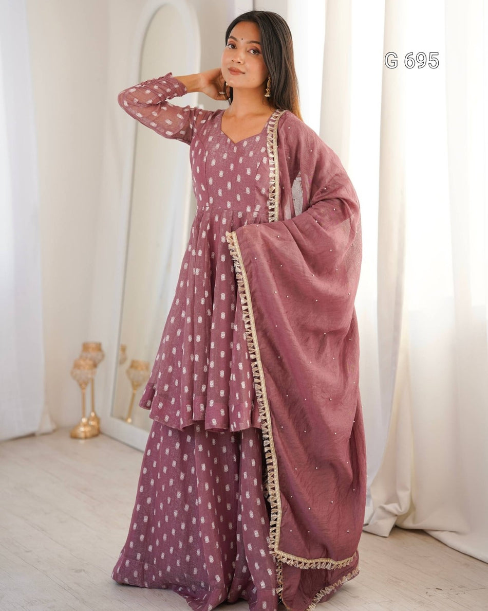 Premium Celebration Wear Sharara with Elegant Flair G 695