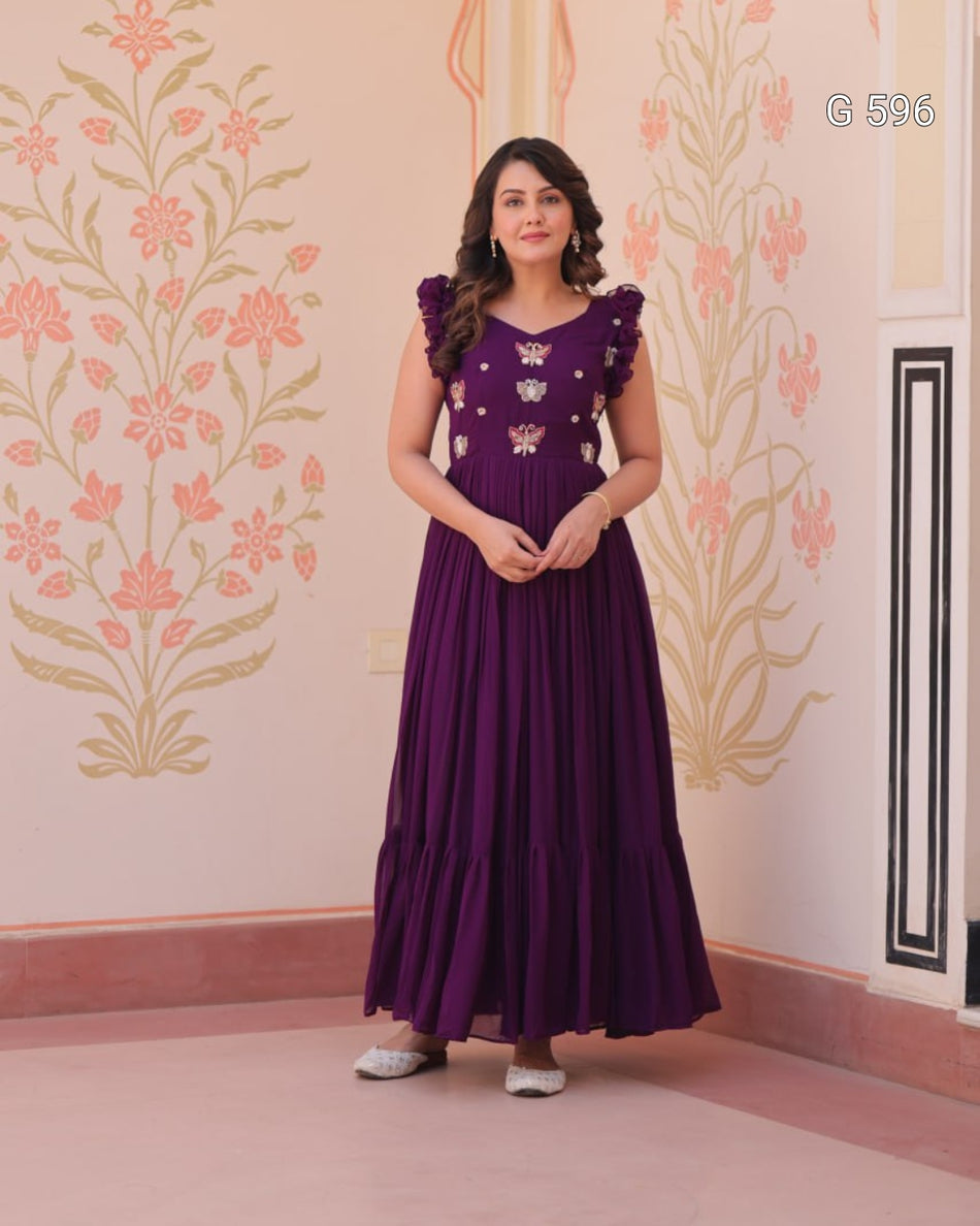 Elegant Party Wear Gown for Festive Occasions - G 596
