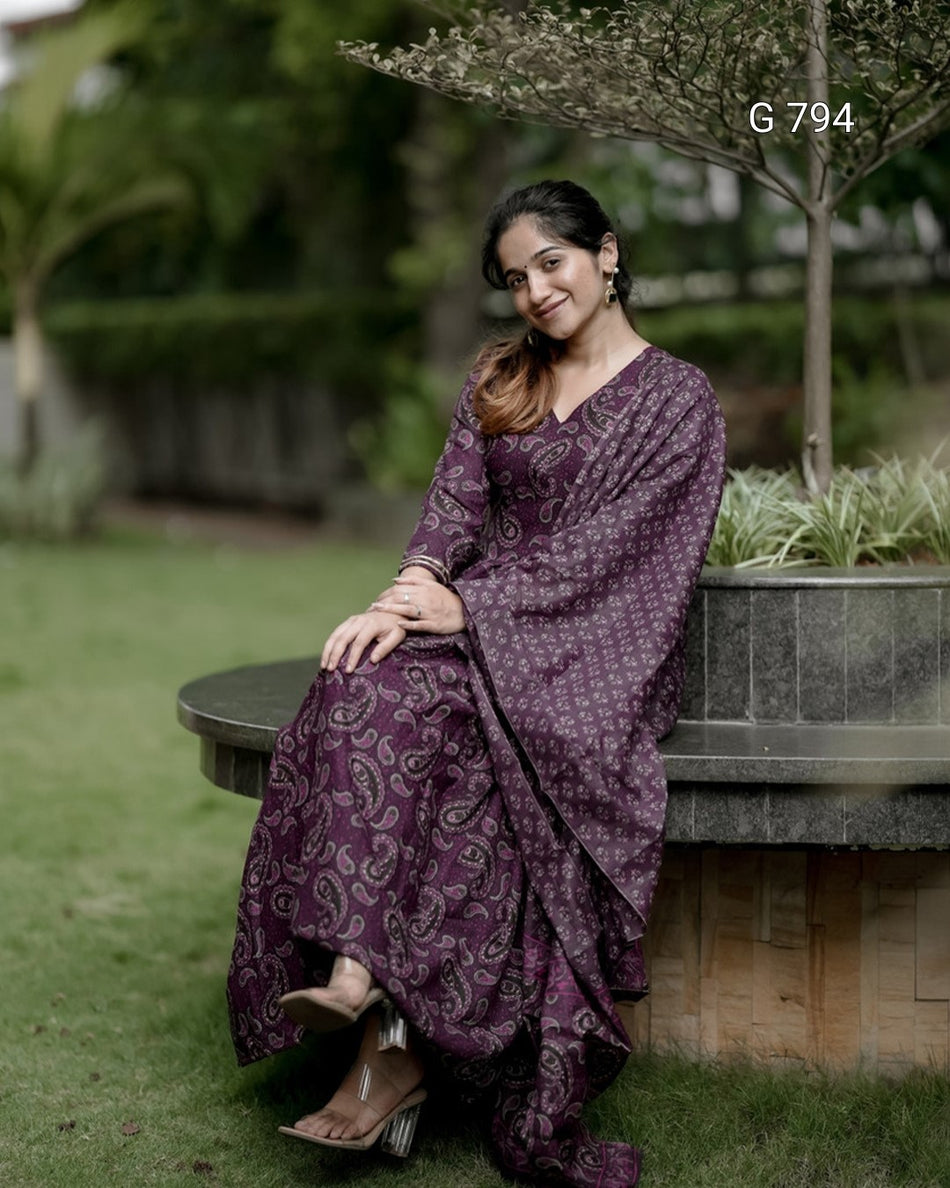 Premium Printed Rayon Ethnic Wear for Women G 794