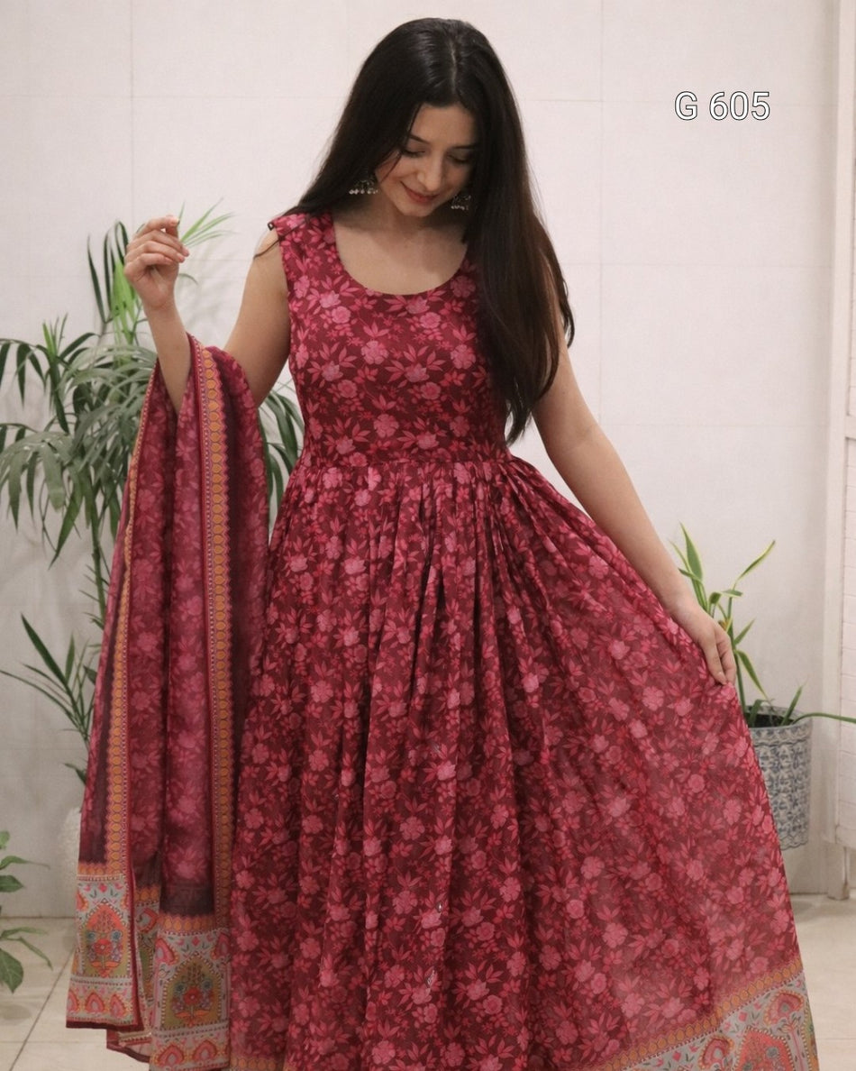 Premium Floral Gown for Special Occasions - G 605