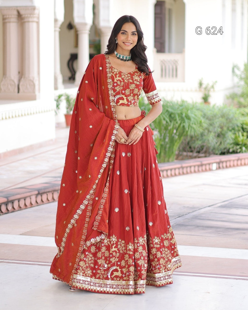Beautiful Embroidered Lehenga with Timeless Charm - G 624
