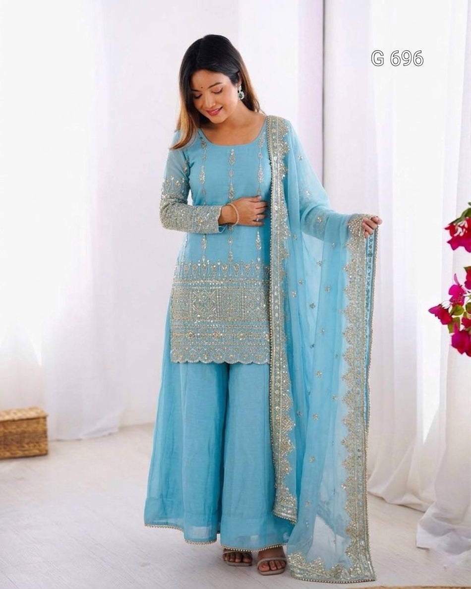 Designer Ethnic Sharara with Elegant Festive Glamour G 696
