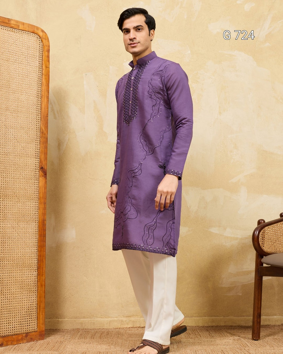 Graceful Ethnic Kurta with Timeless Festive Charm - G 724