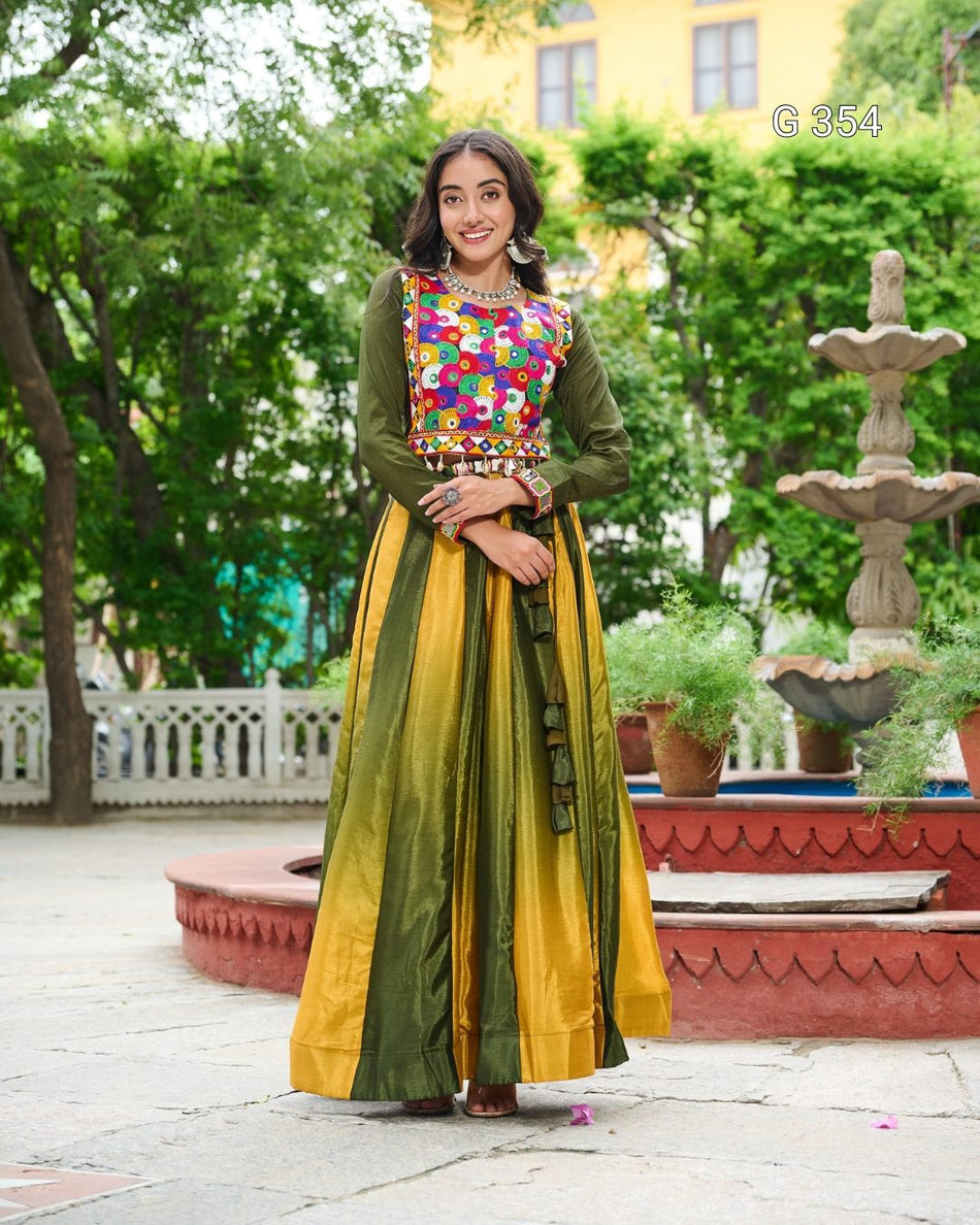 Chinnon Pedding Lehenga with Kutchi Gamthi Embroidery - G 354