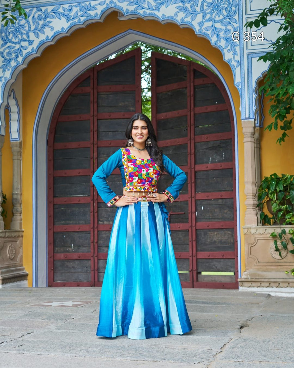 Chinnon Pedding Lehenga with Kutchi Gamthi Embroidery - G 354