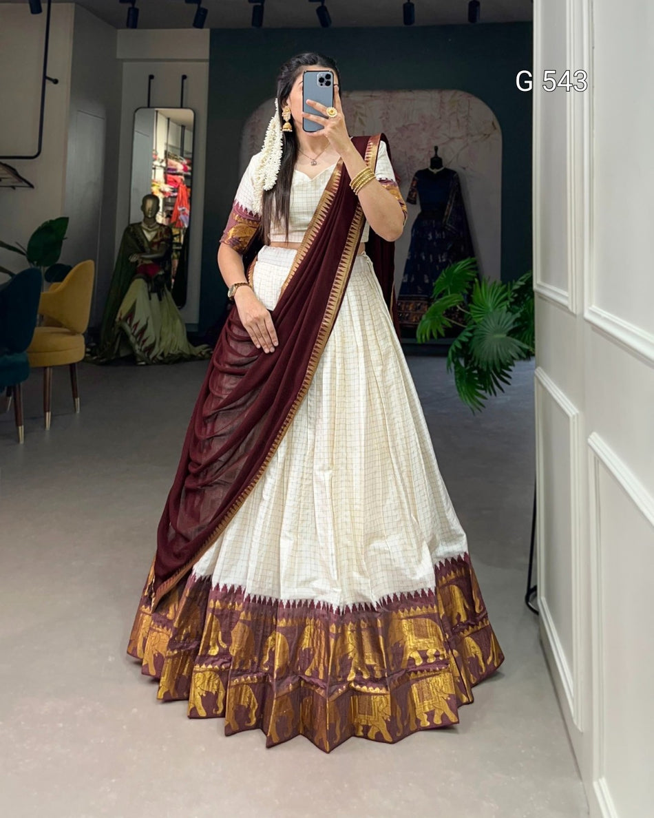 Graceful Poly Cotton Lehenga for Special Occasions - G 543