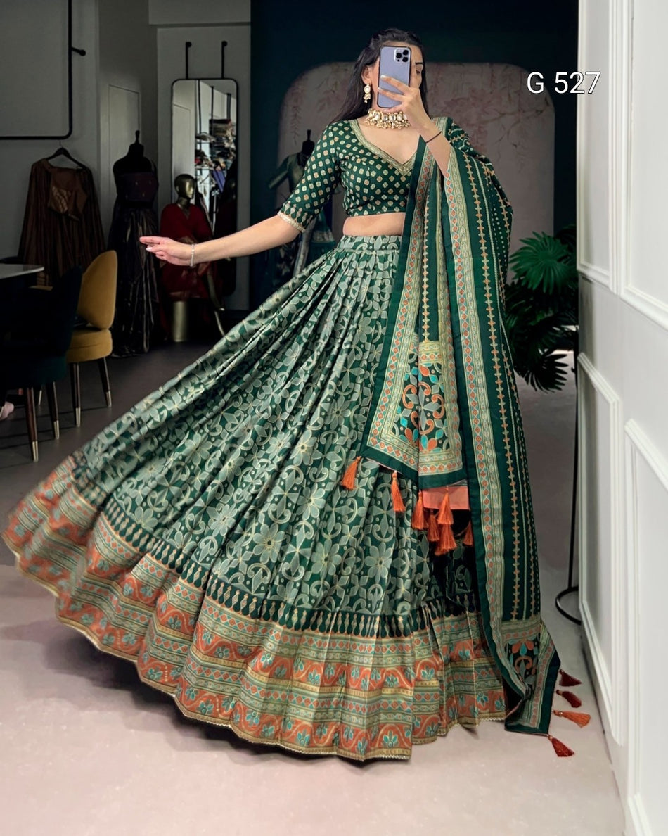 Beautiful Tasar Silk Lehenga for Festive Occasions - G 527