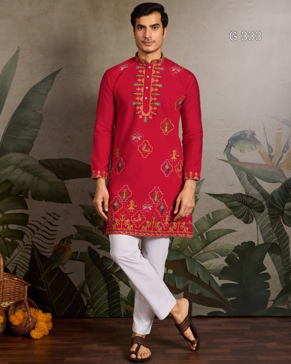 Premium Embroidered Kurta - G 333
