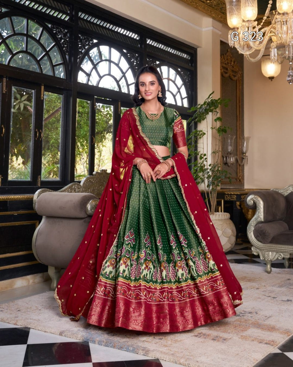 Kanchipuram Lehenga with Zari & Sequins Work – G 323