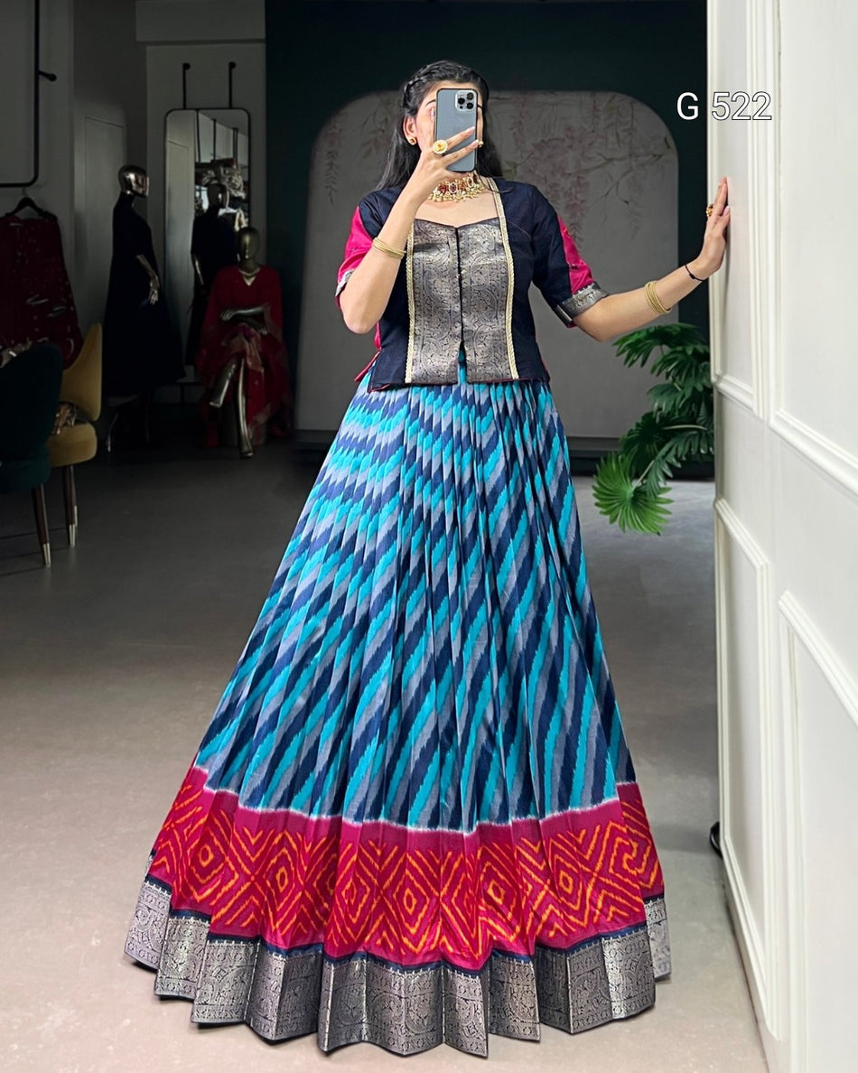 Elegant Tasar Silk Lehenga with Vichitra Zari Blouse - G 522