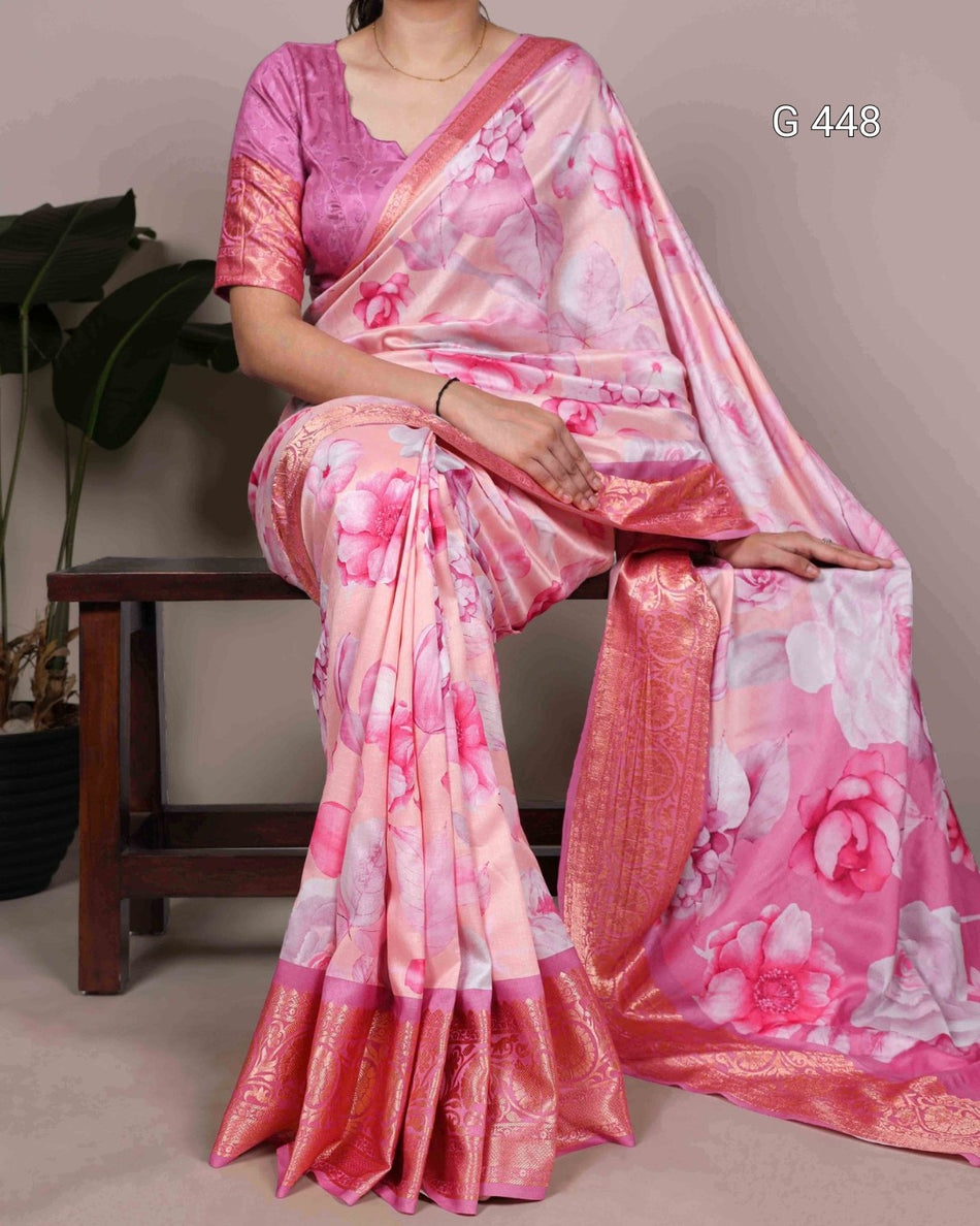 Stylish Tasar Silk Sarees with Viscose Border Detail - G 448