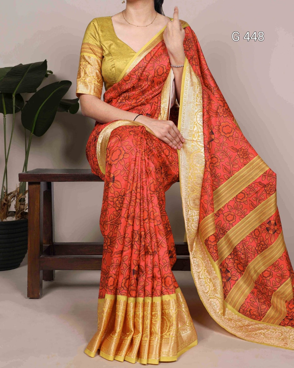 Stylish Tasar Silk Sarees with Viscose Border Detail - G 448