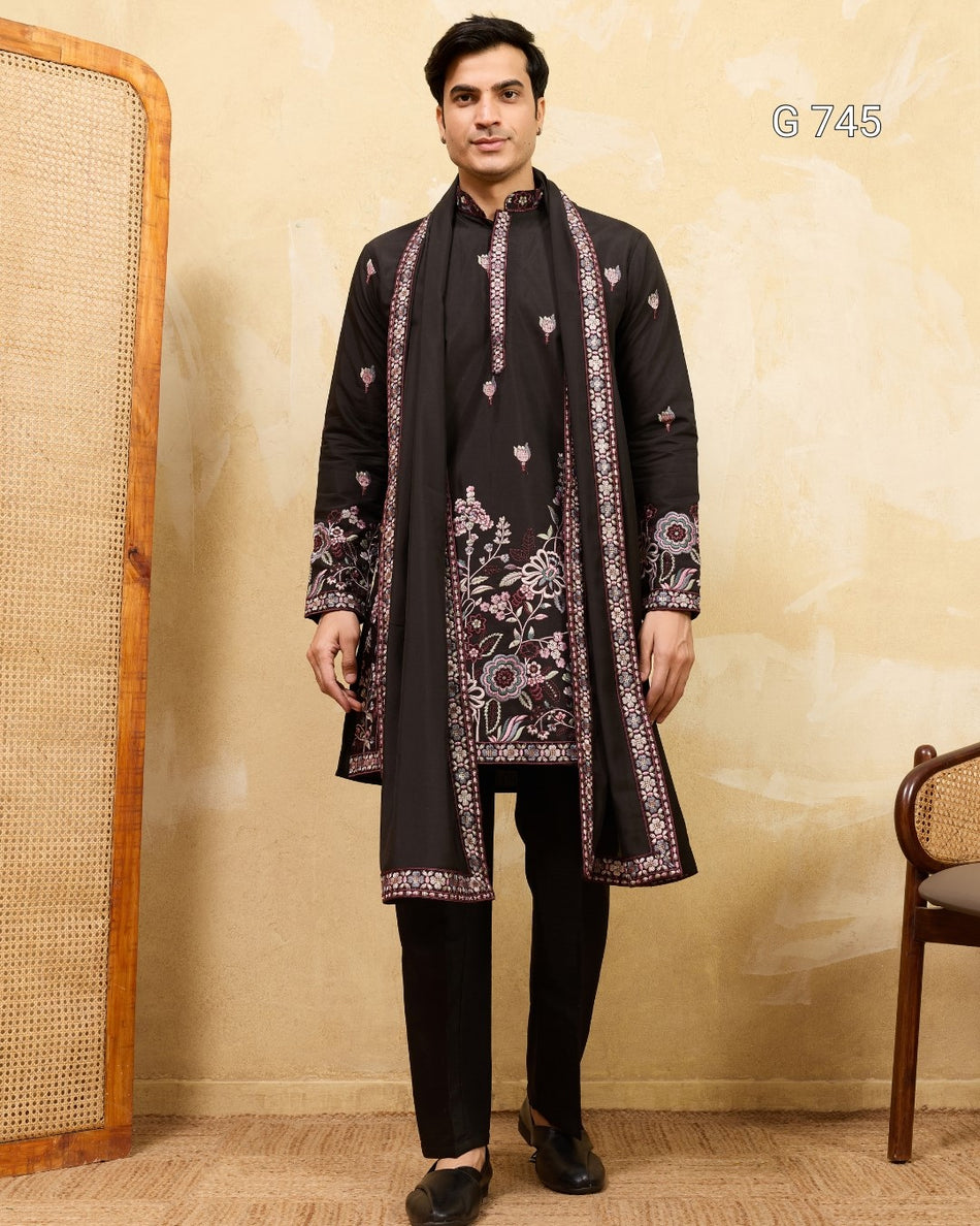 Premium Wedding Kurta with Traditional Dupatta Style  G 745