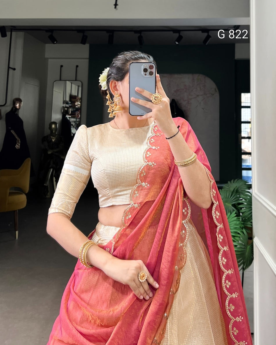 Premium Ethnic Lehenga with Shimmer Dupatta G 822