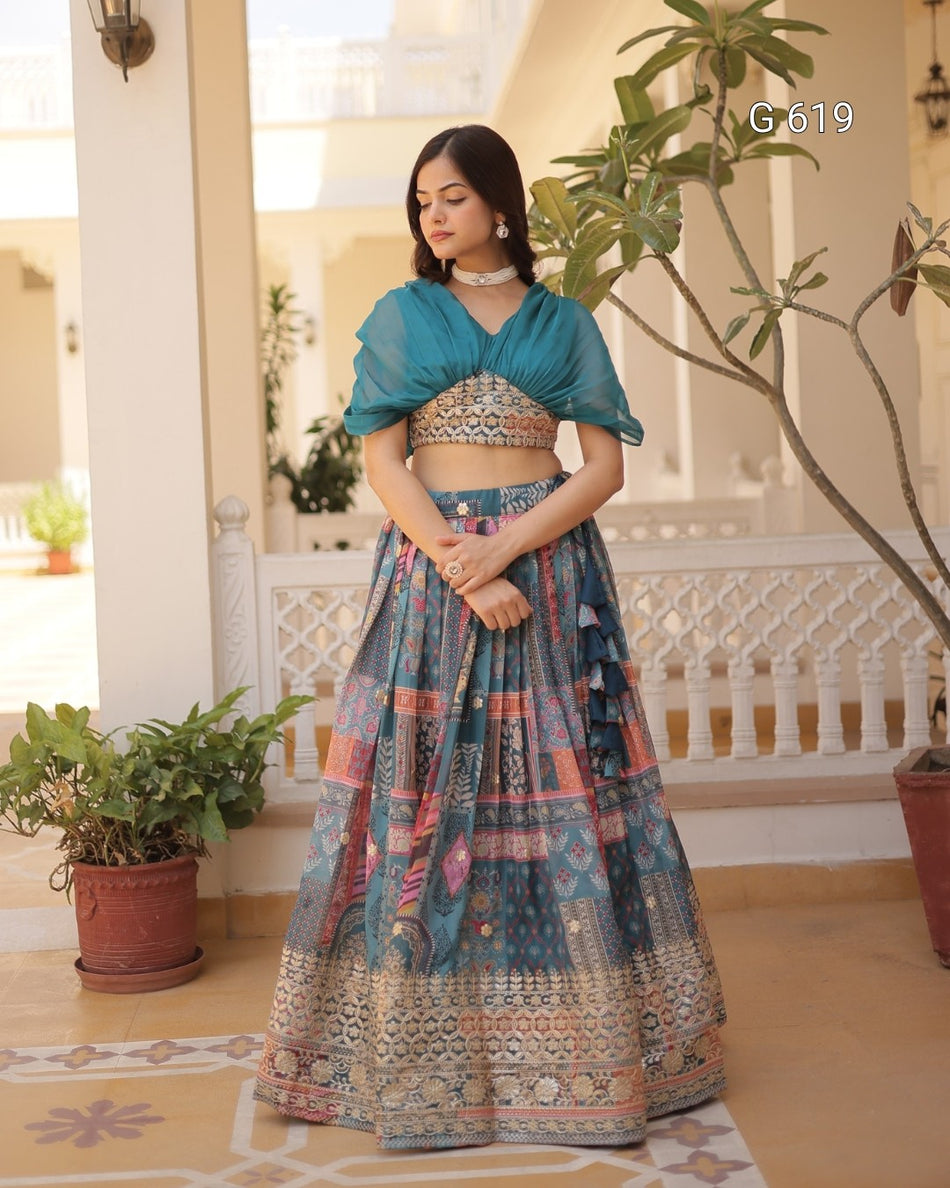 Luxurious Embroidered Lehenga for Special Occasions - G 619