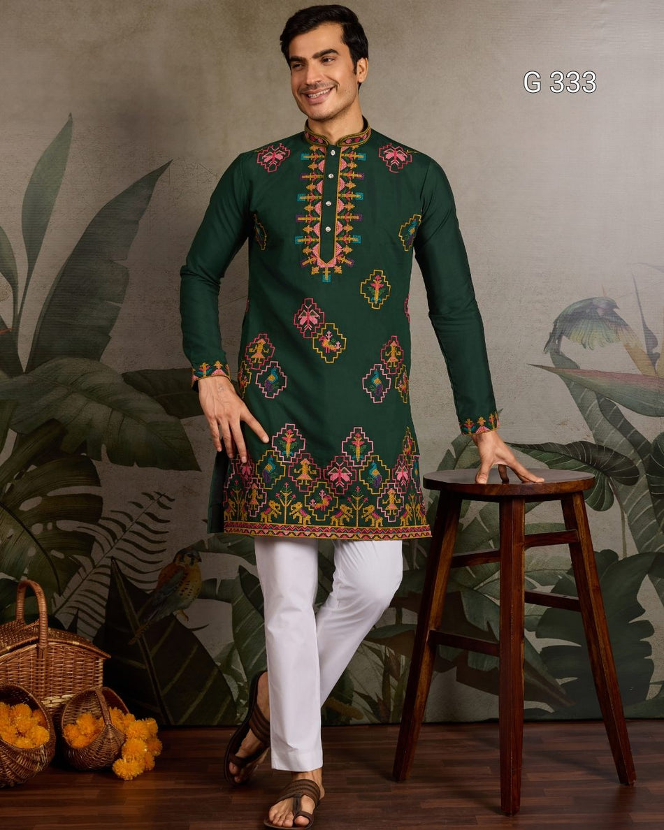 Premium Embroidered Kurta - G333