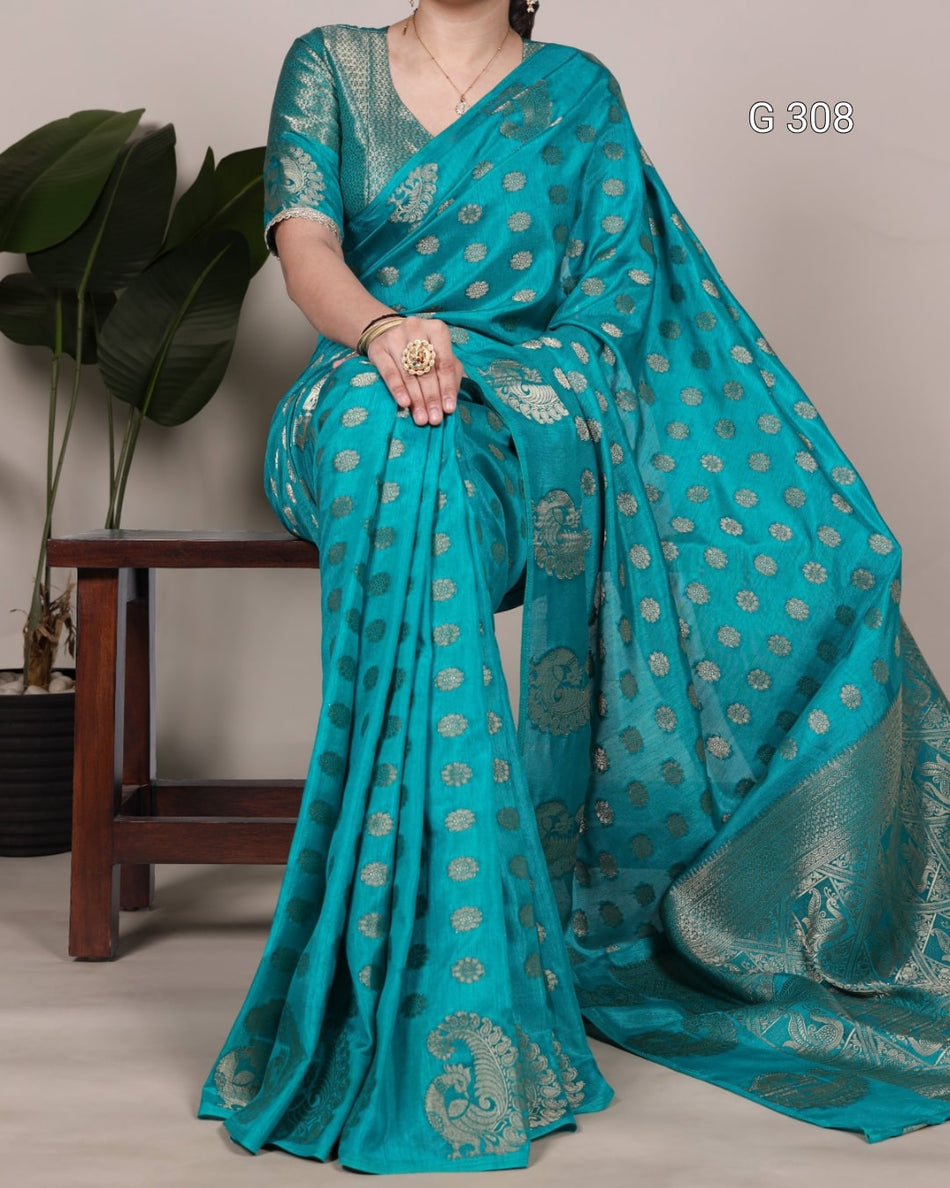Roop Silk Saree with Zari Weaving Work – G 308 Pink