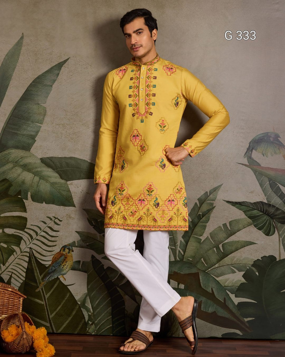 Premium Embroidered Kurta - G 333