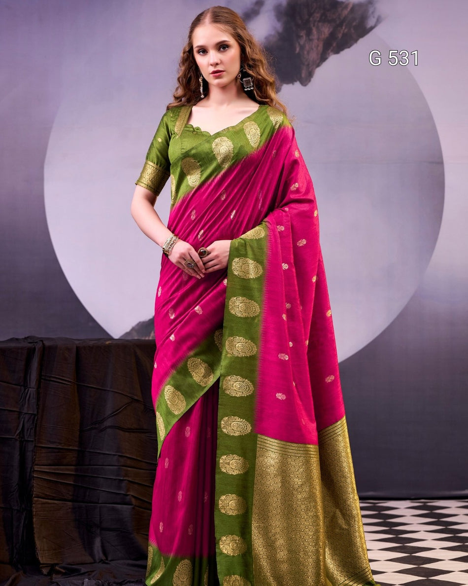 Festive Poly Cotton Sarees with Elegant Zari Work - G 531