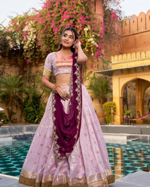 Graceful Wedding Lehenga with Elegant Pastel Tones  G 651