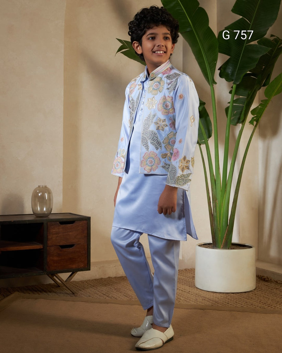 Premium Kids Kurta Set with Bottom - G 757