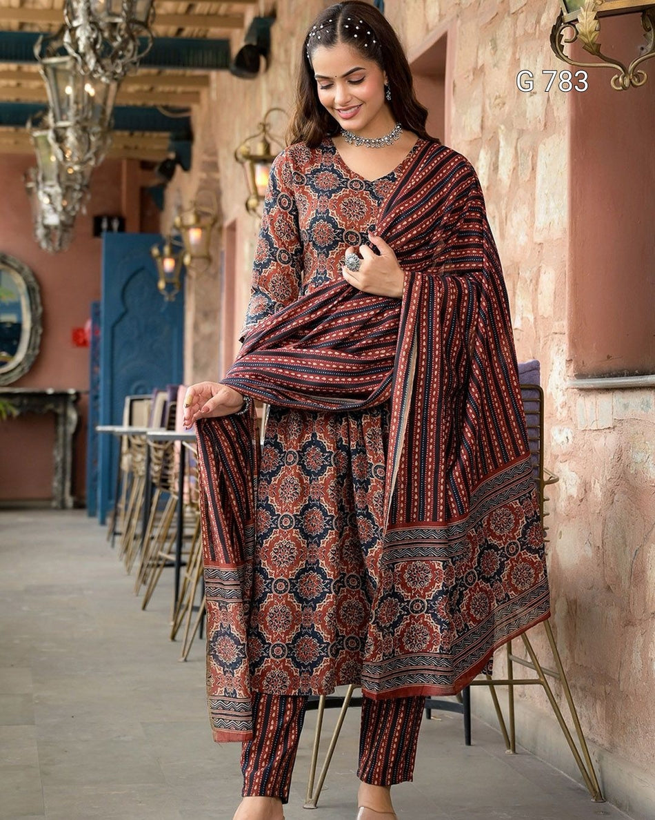 Designer Printed Rayon Suit with Elegant Appeal G 783