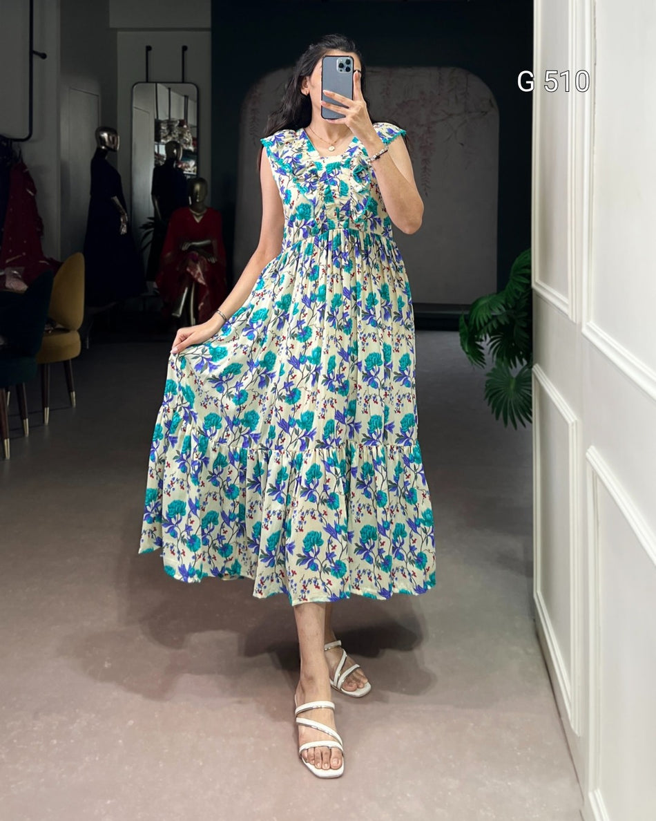 Stylish Floral Silk Ethnic Outfits with Grace - G 510