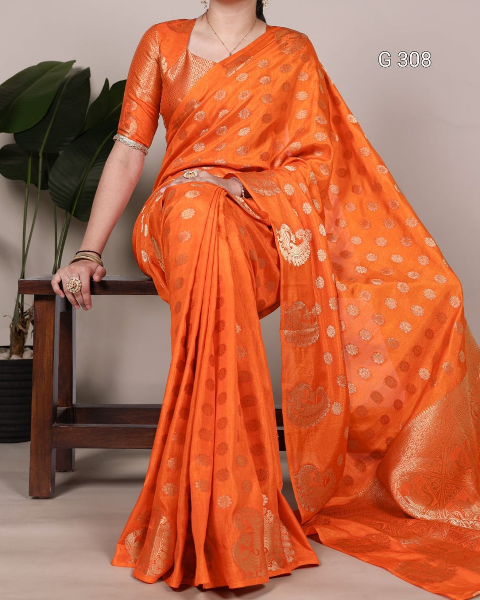 Roop Silk Saree with Zari Weaving Work – G 308 Pink