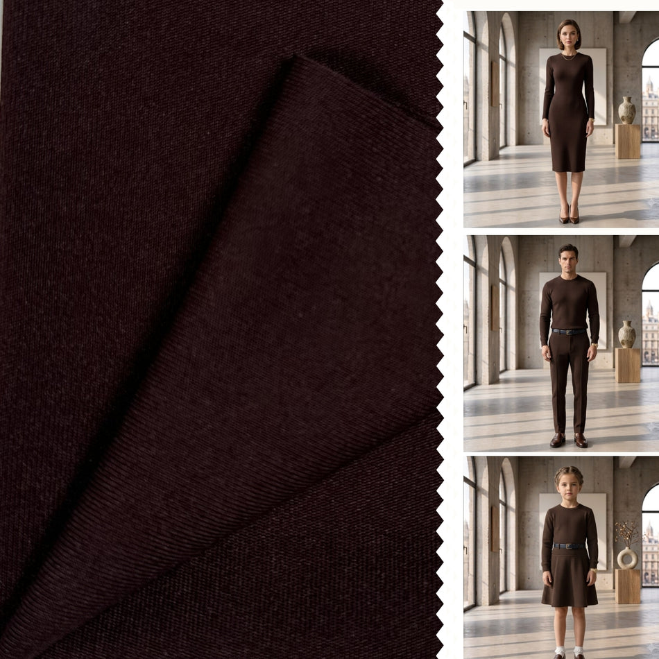 Burgundy 4-Way Stretch Knit Fabric by Yard, Poly Spandex Sleek Activewear Material  - GF 33