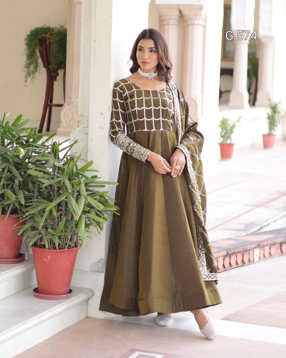 Premium Readymade Gown with Elegant Dupatta - G 574