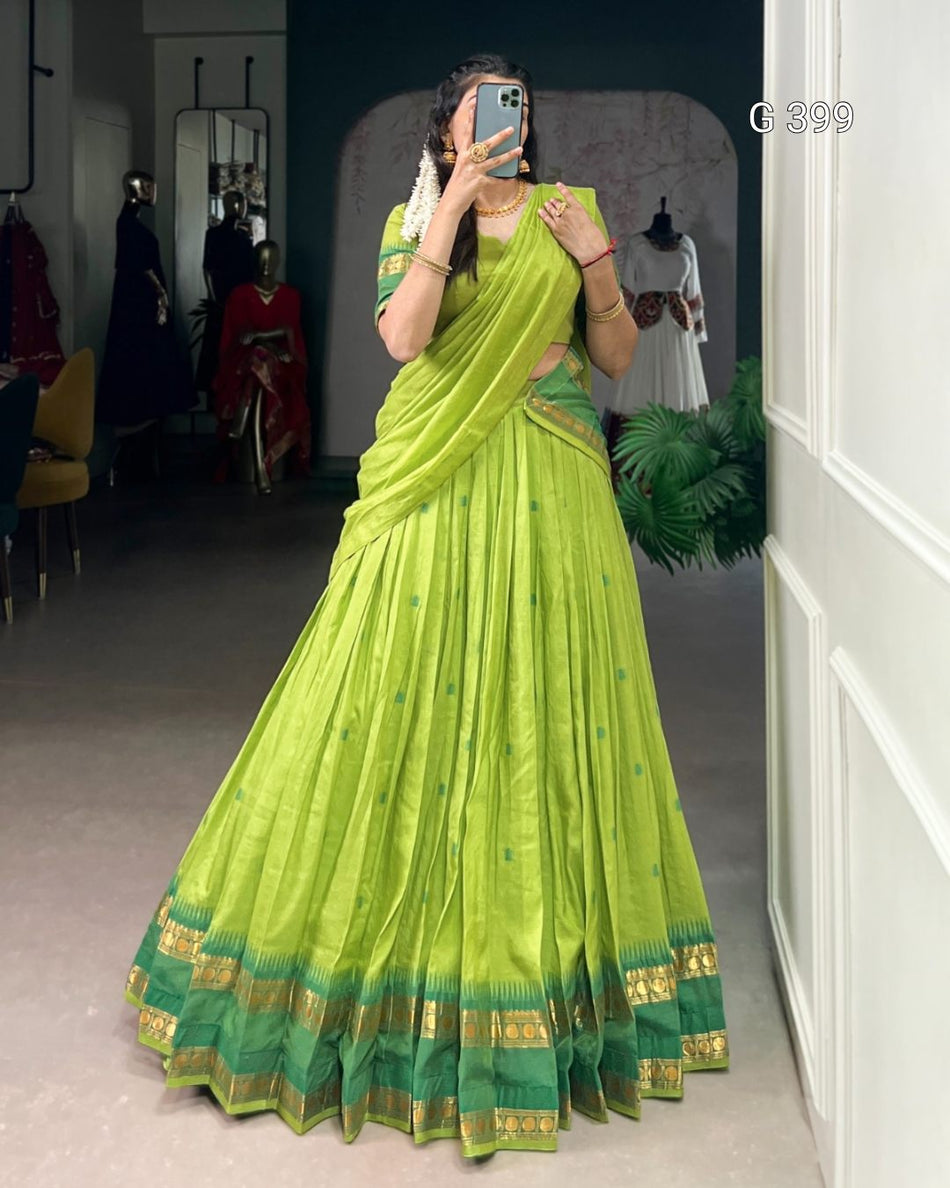 Pure Chanderi Lehenga with Zari Weaving Work – G 399