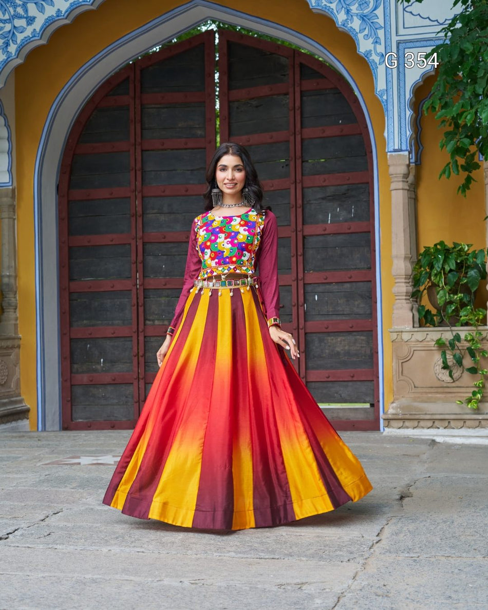Chinnon Pedding Lehenga with Kutchi Gamthi Embroidery - G 354