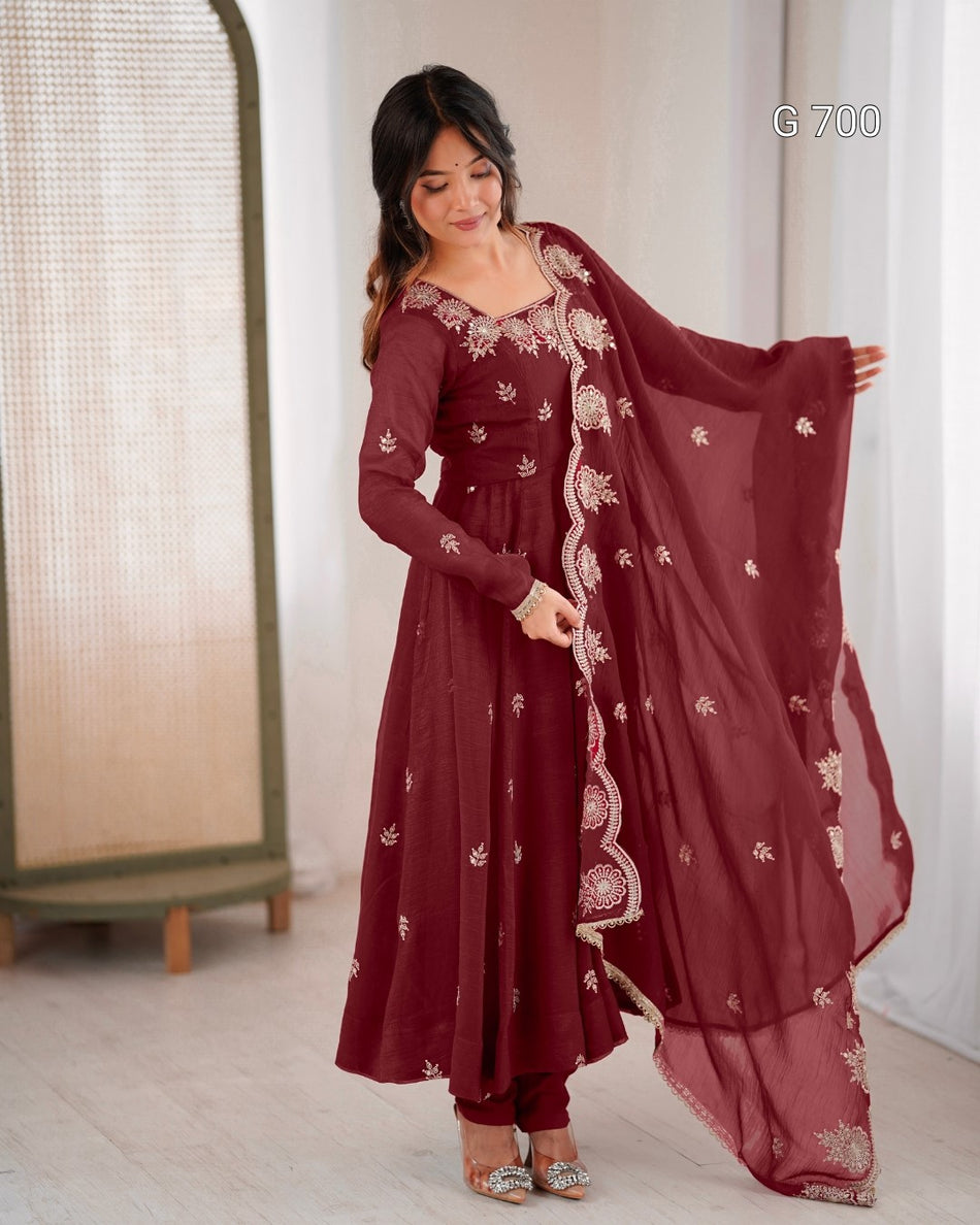 Premium Sequence Work Anarkali with Royal Appeal G 700