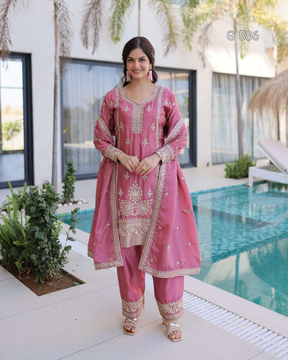 Graceful Festive Ensemble with Designer Detailing - G 586