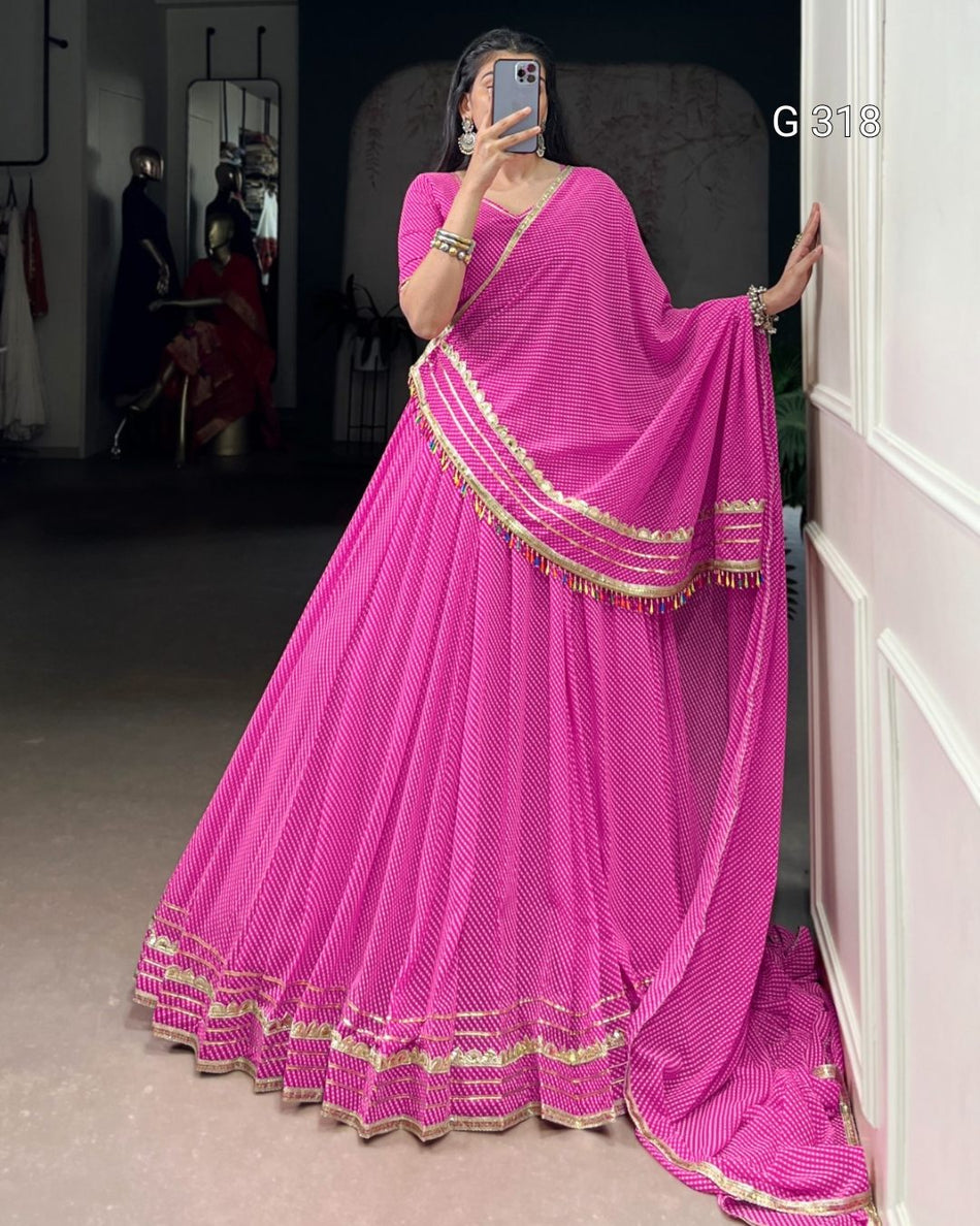 Georgette Lehenga with Printed Lace Touch Up – G 318