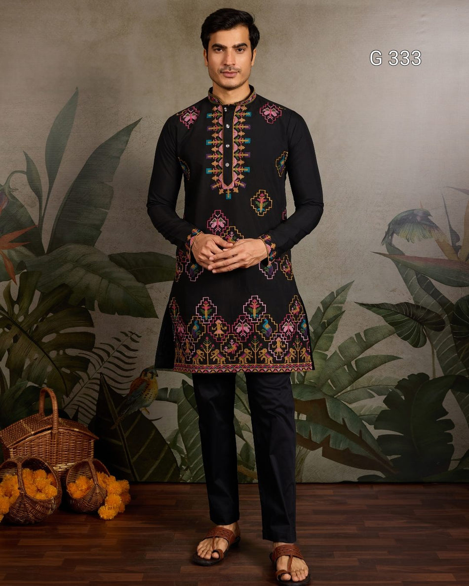 Premium Embroidered Kurta - G 333