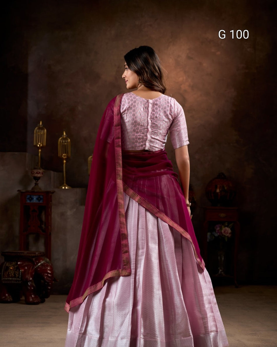 Jacquard Silk Lehenga with Weaving Work – G 100 Launder