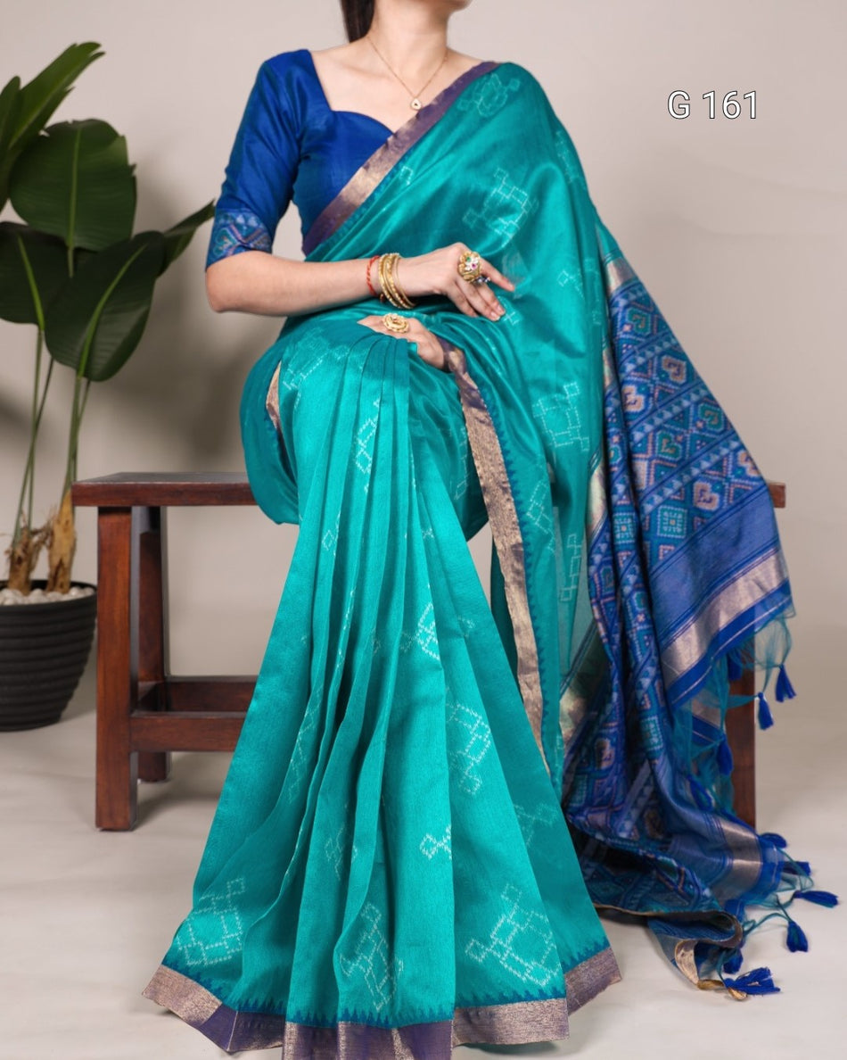 Black Jacquard Silk Saree with Zari Weaving Work-G 161