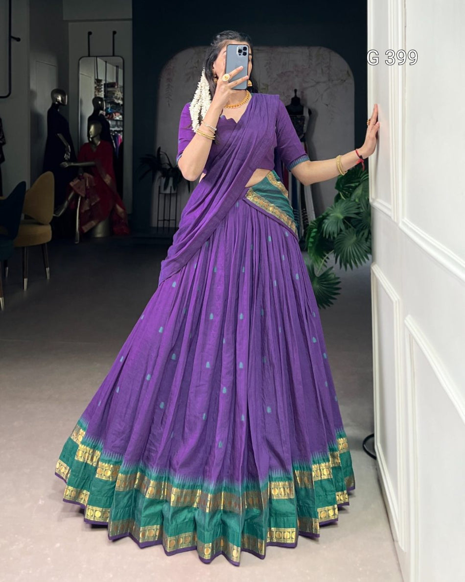 Pure Chanderi Lehenga with Zari Weaving Work – G 399