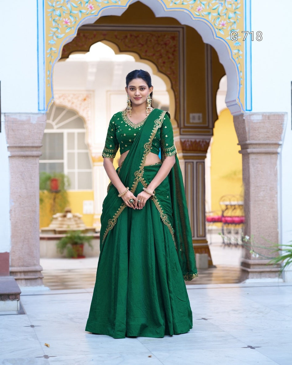 Elegant Festive Outfit with Regal Designer Appeal G 718